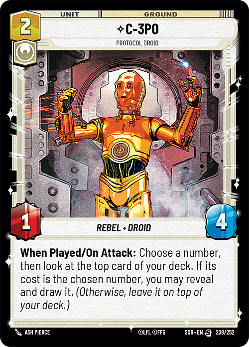 C-3PO - Protocol Droid Card Front