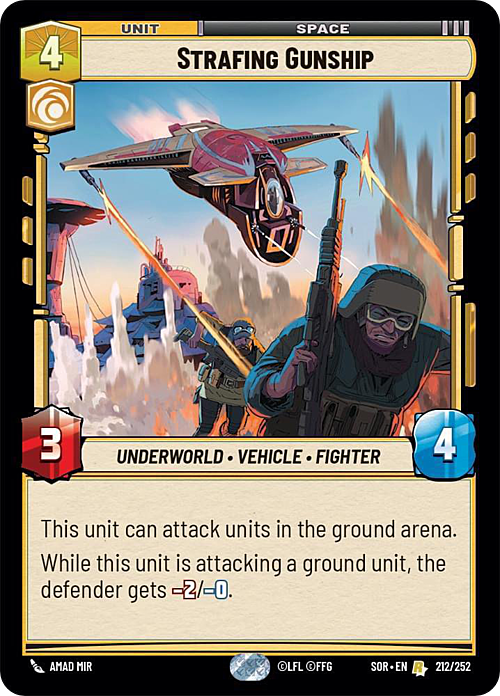 Strafing Gunship Card Front