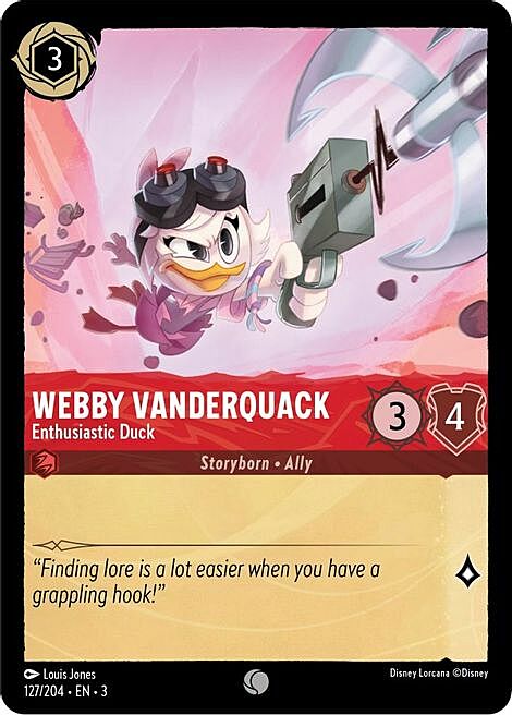 Webby Vanderquack - Enthusiastic Duck Card Front