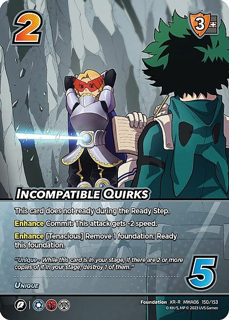 Incompatible Quirks Card Front