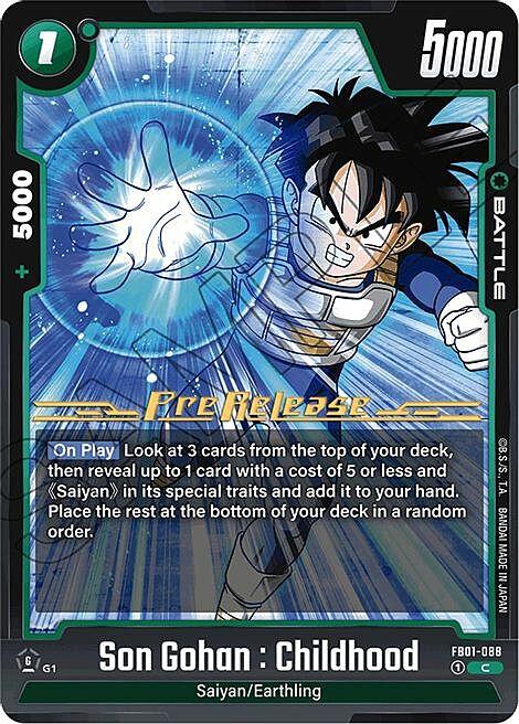 Son Gohan : Childhood Card Front