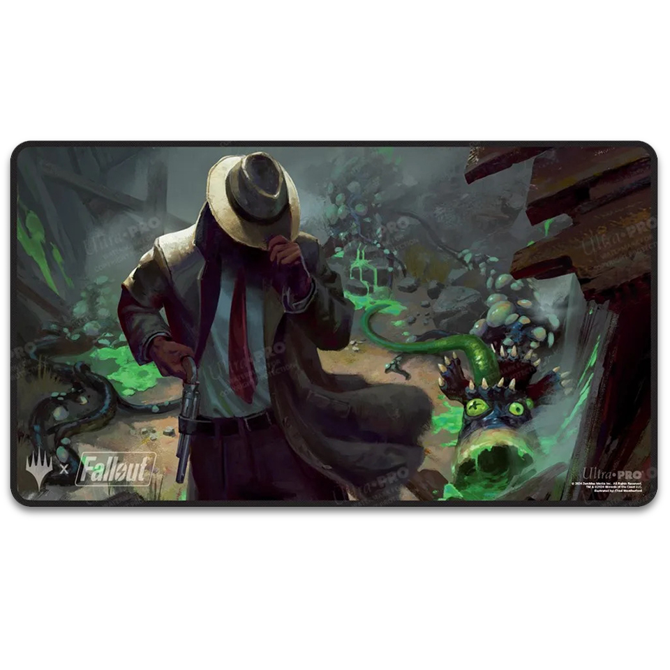 Mondi Altrove: Fallout: "Mysterious Stranger" Black Stitched Playmat