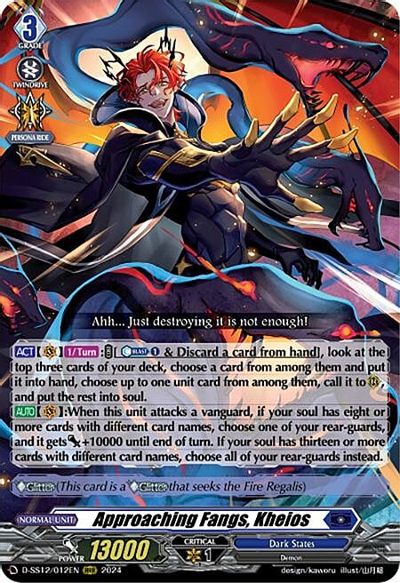 Approaching Fangs, Kheios Card Front