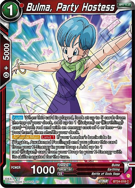 Bulma, Party Hostess Card Front