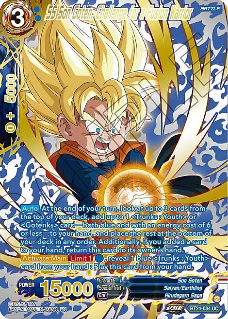 SS Son Goten, Challenge for a Fusion Warrior Card Front