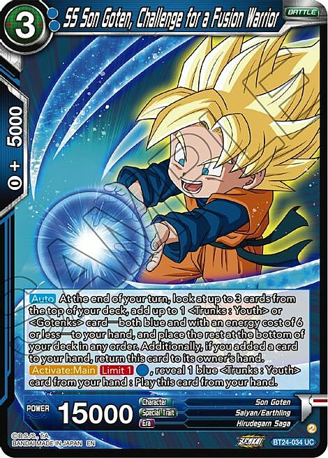 SS Son Goten, Challenge for a Fusion Warrior Card Front