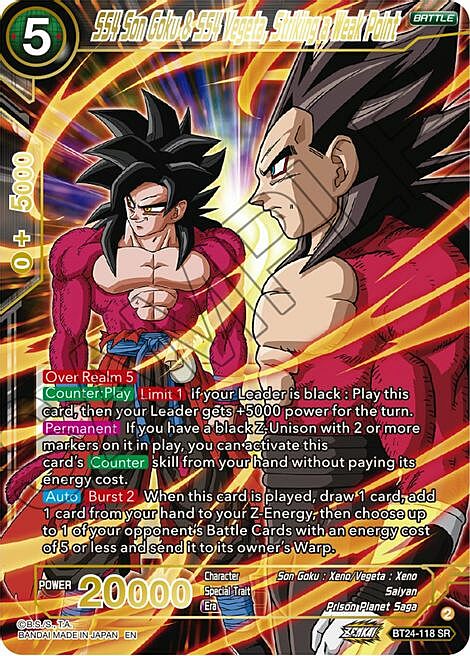 SS4 Son Goku & SS4 Vegeta, Striking a Weak Point Card Front