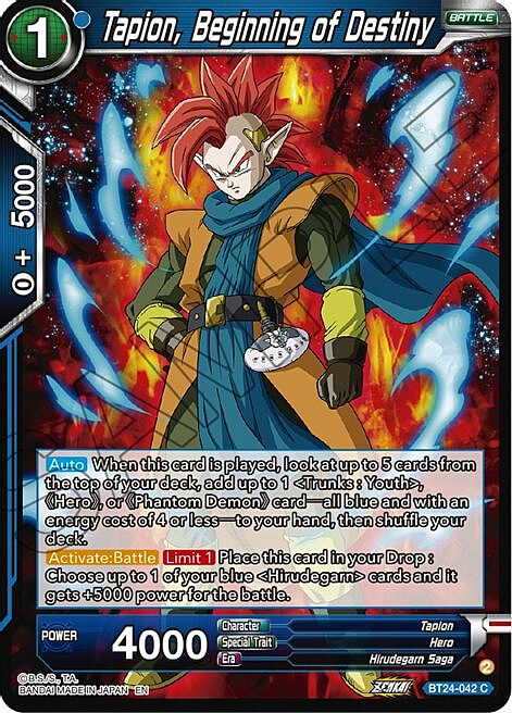 Tapion, Beginning of Destiny Card Front