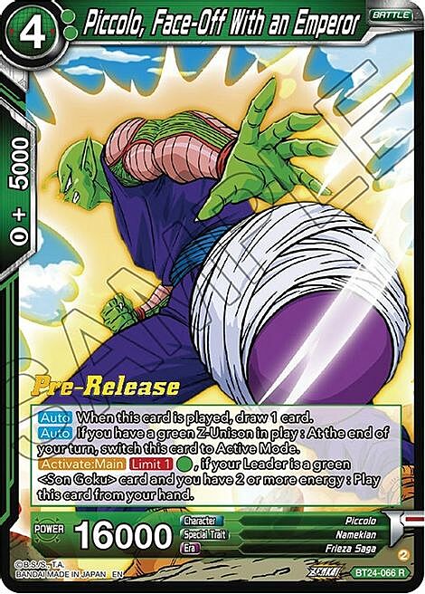 Piccolo, Face-Off With an Emperor Card Front