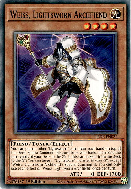 Weiss, Lightsworn Archfiend Card Front