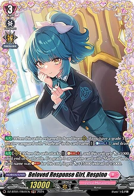 Beloved Response Girl, Respino Card Front