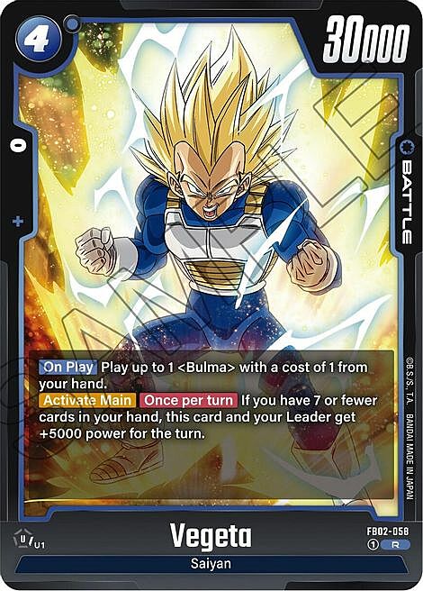 Vegeta Card Front