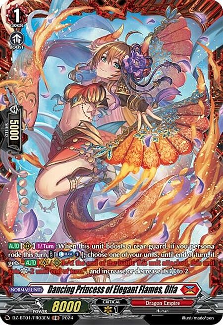 Dancing Princess of Elegant Flames, Olfa Card Front