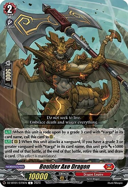 Boulder Axe Dragon Card Front