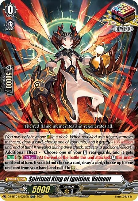 Spiritual King of Ignition, Valnout Card Front