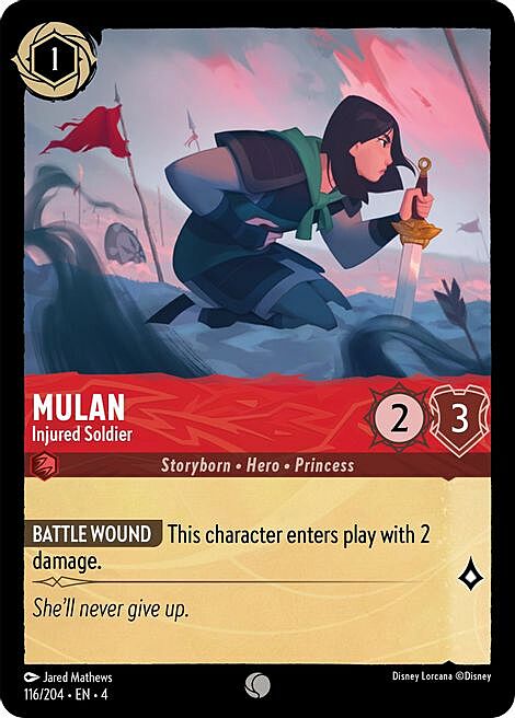 Mulan - Injured Soldier Card Front