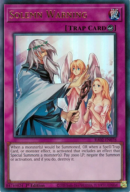 Solemn Warning Card Front