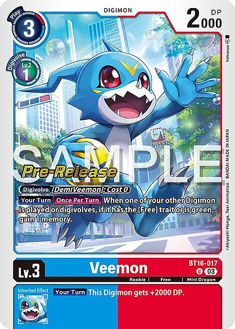 Veemon Card Front