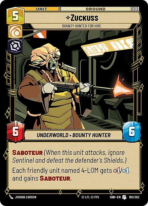 Zuckuss - Bounty Hunter for Hire Card Front