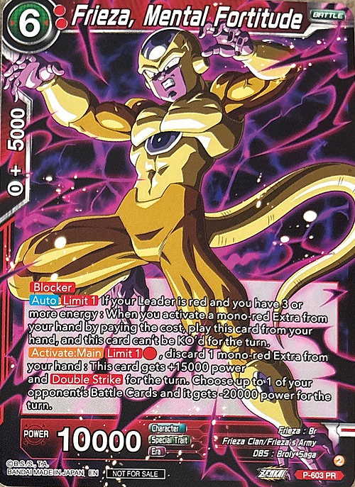 Frieza, Mental Fortitude Card Front