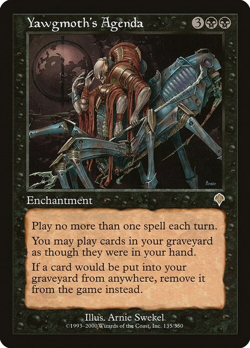 Yawgmoth's Agenda Card Front