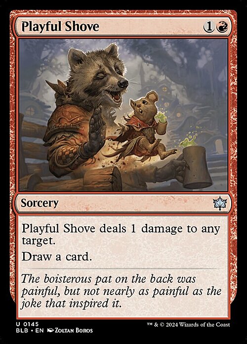 Playful Shove Card Front