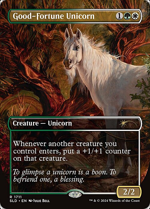 Good-Fortune Unicorn Card Front