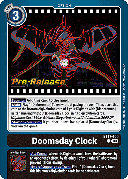 Doomsday Clock Card Front