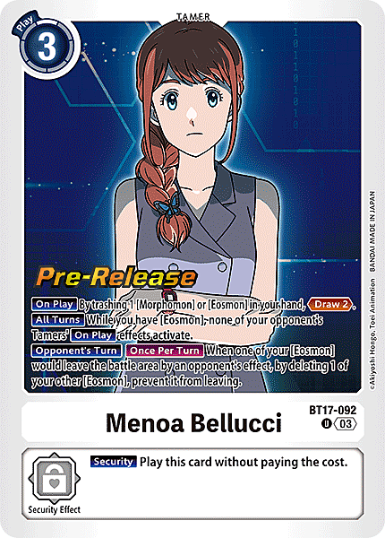 Menoa Bellucci Card Front