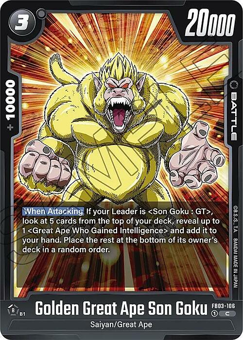 Golden Great Ape Son Goku Card Front