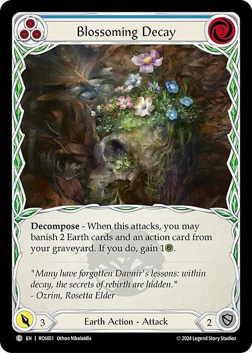 Blossoming Decay (Blue) Card Front