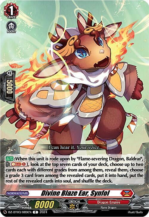 Divine Blaze Ear, Synfol Card Front