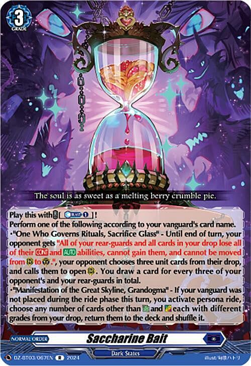 Saccharine Bait Card Front