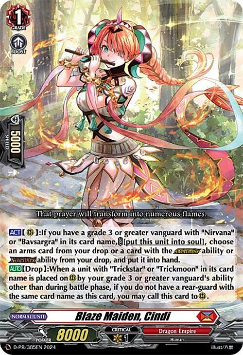 Blaze Maiden, Cindi Card Front