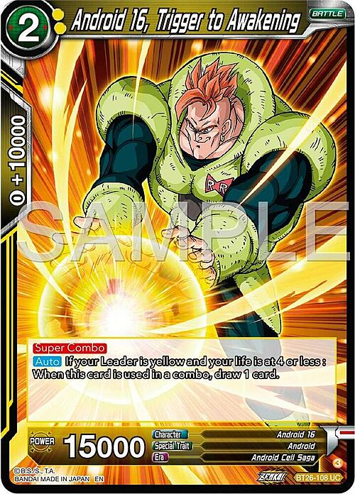 Android 16, Trigger to Awakening Card Front