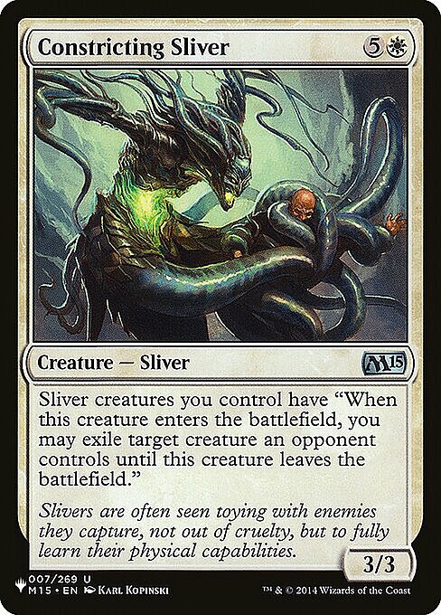 Constricting Sliver Card Front