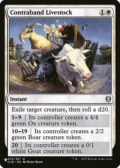 Contraband Livestock Card Front