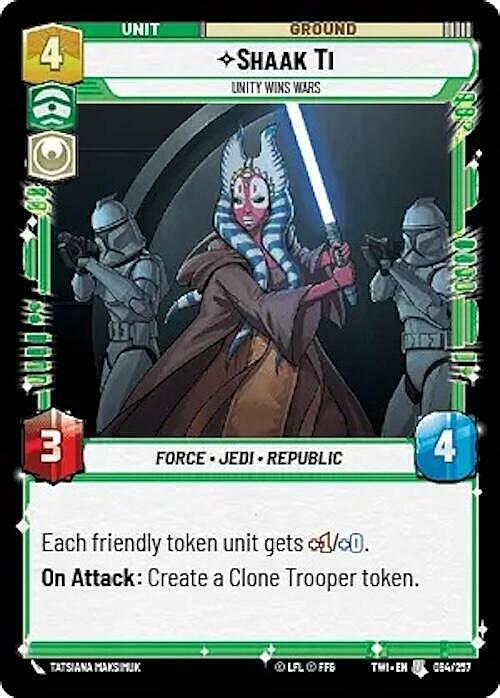 Shaak Ti - Unity Wins Wars Card Front