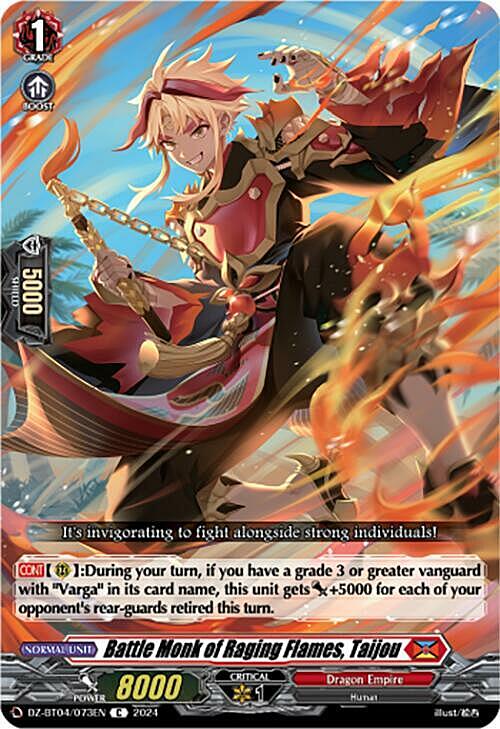 Battle Monk of Raging Flames, Taijou Card Front