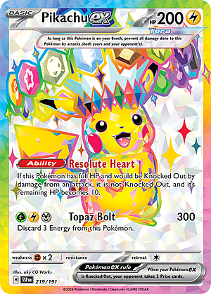 Pikachu ex Card Front