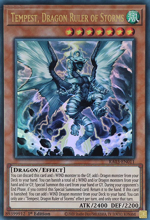 Tempest, Dragon Ruler of Storms Card Front