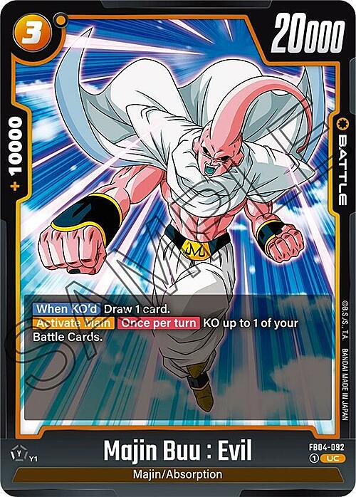 Majin Buu : Evil Card Front