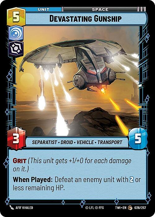 Devastating Gunship Card Front