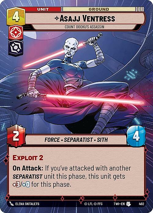 Asajj Ventress - Count Dooku's Assassin Card Front