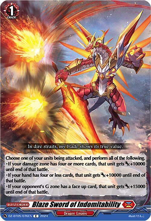 Blaze Sword of Indomitability Card Front