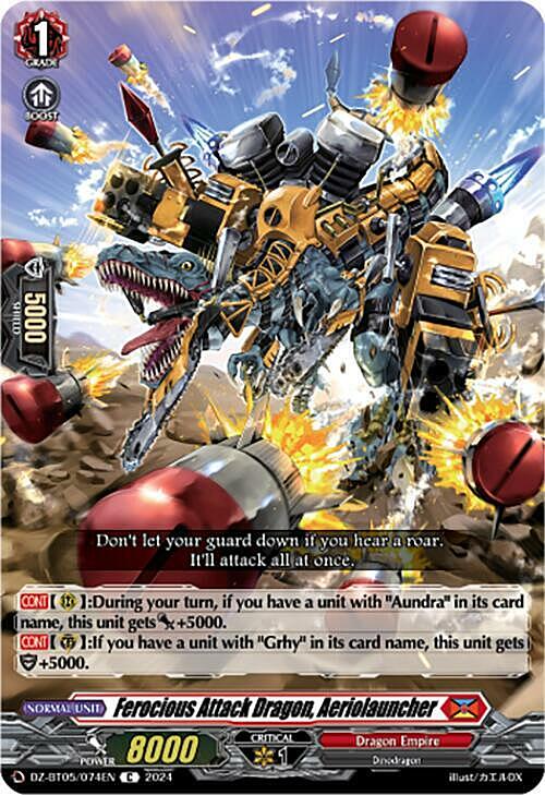 Ferocious Attack Dragon, Aeriolauncher Card Front