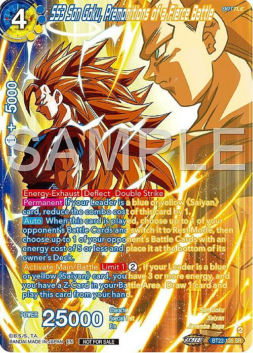 SS3 Son Goku, Premonitions of a Fierce Battle Card Front