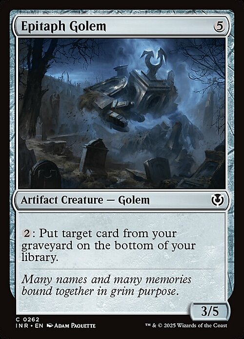 Epitaph Golem Card Front