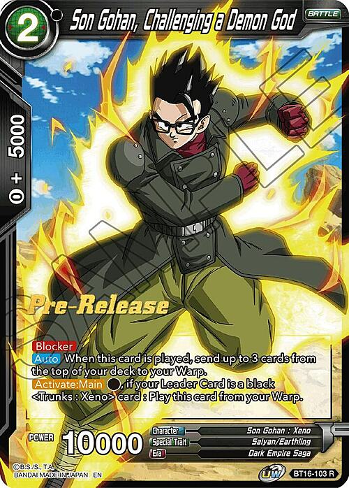 Son Gohan, Challenging a Demon God Card Front