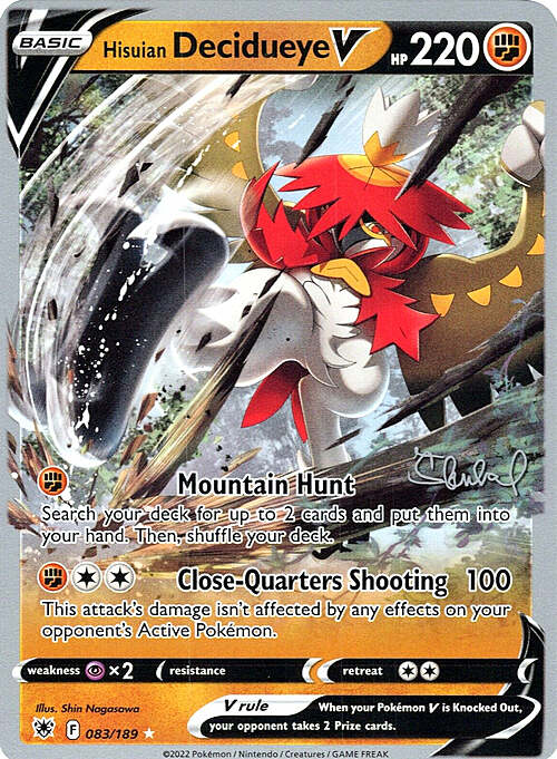 Hisuian Decidueye V Card Front